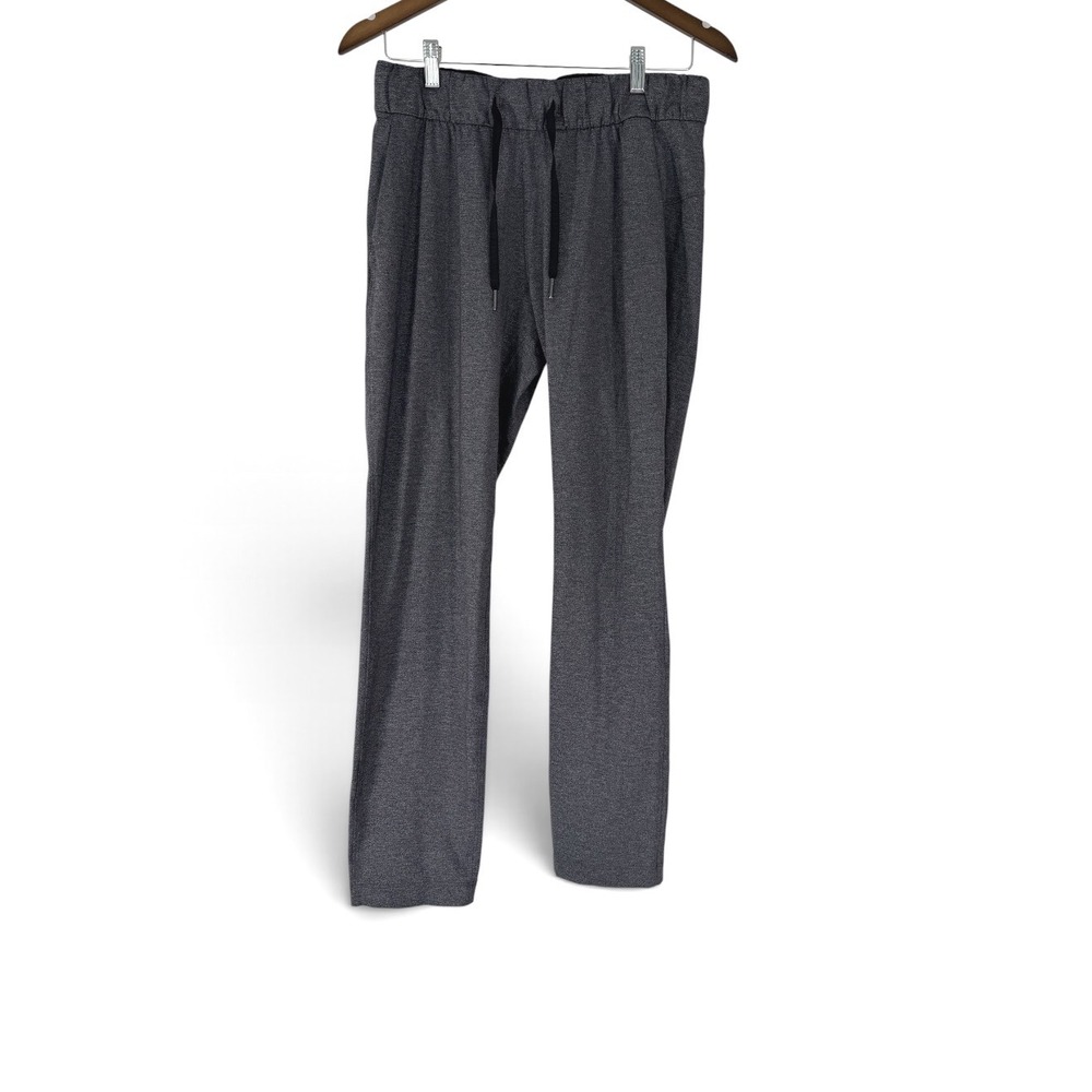 Lululemon On The Fly Pant 28" Heathered Gray Woven Trousers Drawstring Women's